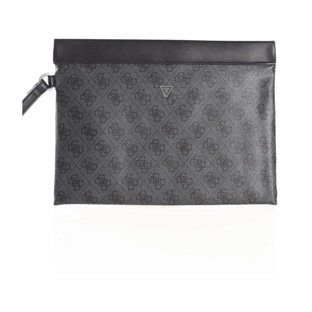Guess Monogram PU leren clutch Zwart Gray Heren