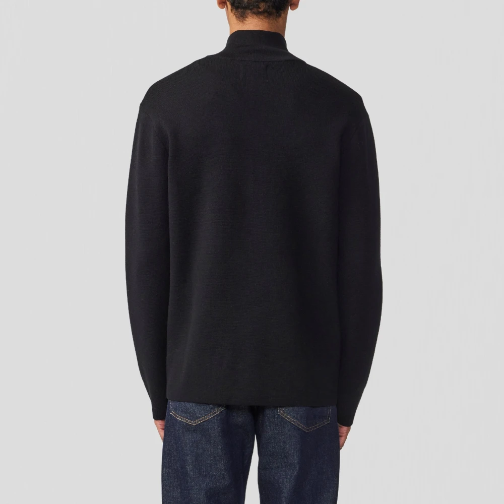 Nn07 Zwarte Wollen Blend Milano Trui Black Heren