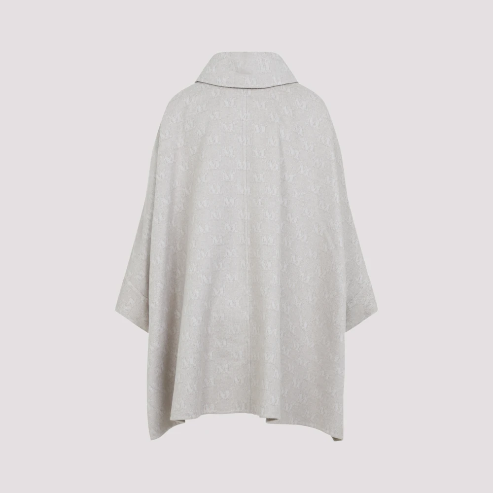 Max Mara Lange Logo Cape van Alpacawol Gray Dames