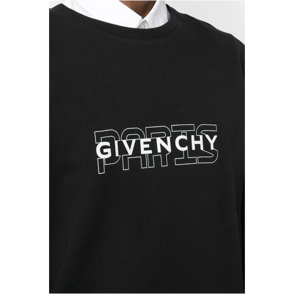 Givenchy Logo Sweatshirt Zwart Ronde Hals Lange Mouw Black Heren