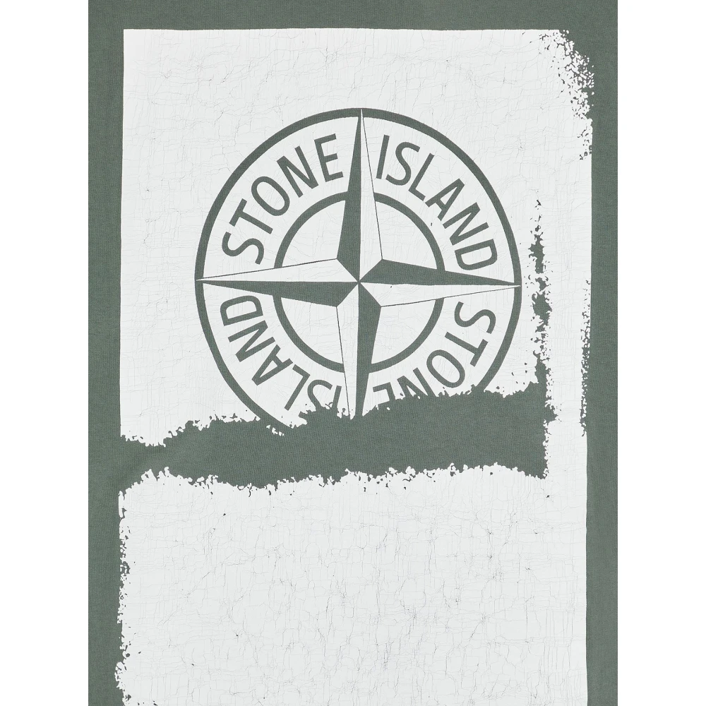 Stone Island Korte Mouw 'Scratched Paint One' Print Green Heren