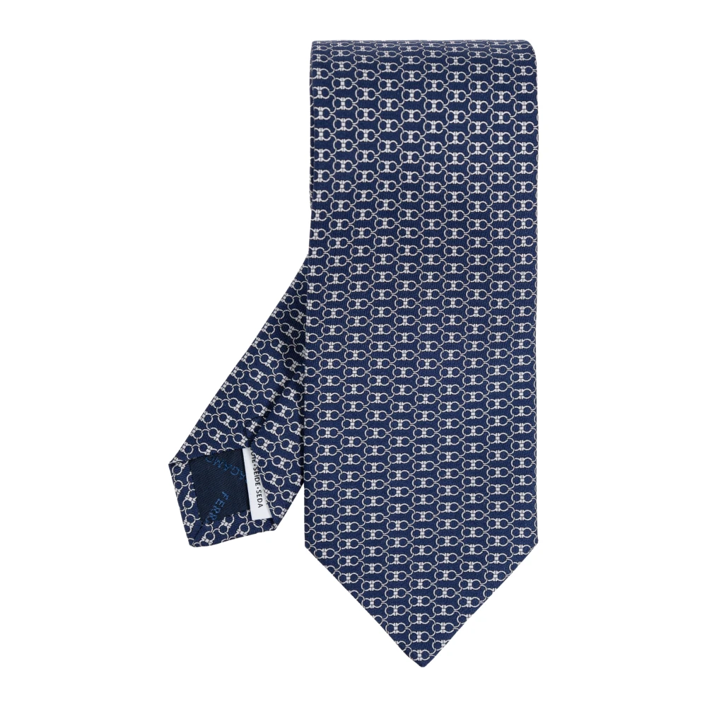 Salvatore Ferragamo Zijden stropdas Blue Heren
