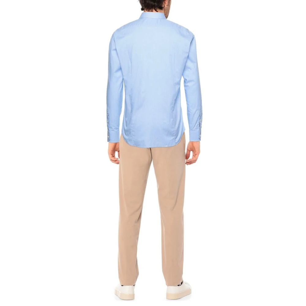 Aquascutum Oxford Katoenen Overhemd met Geborduurd Logo Blue Heren