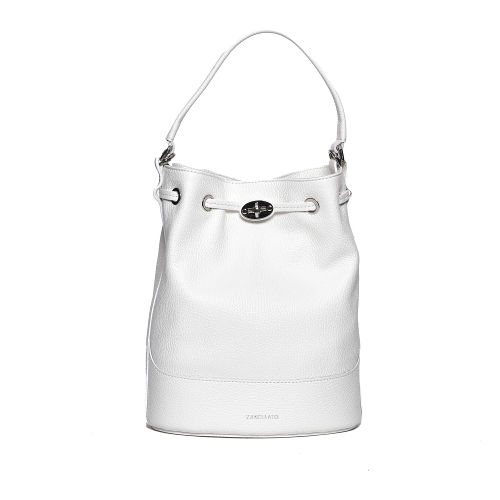 Zanellato Witte Leren Bucket Bag Elegantie White Dames