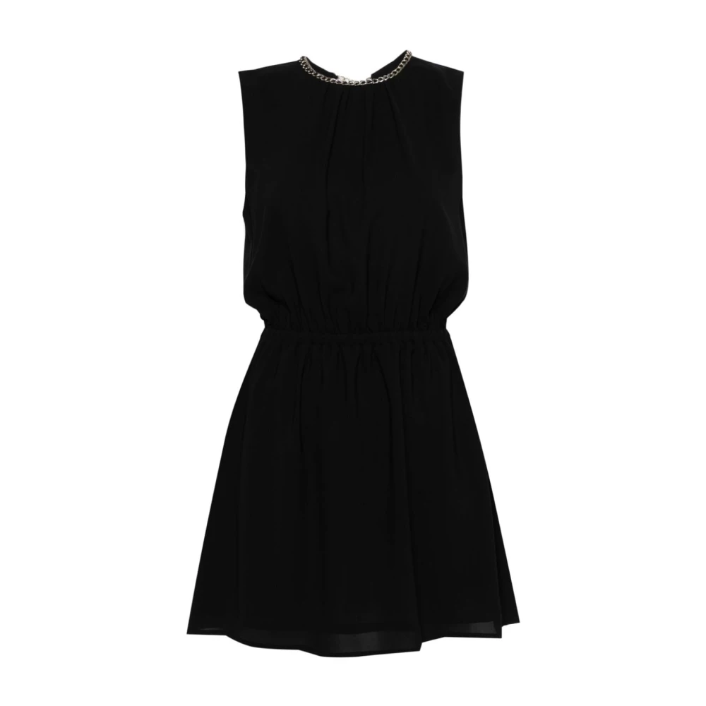 Liu Jo Mini jurk met open rug en kettingdetail Black Dames