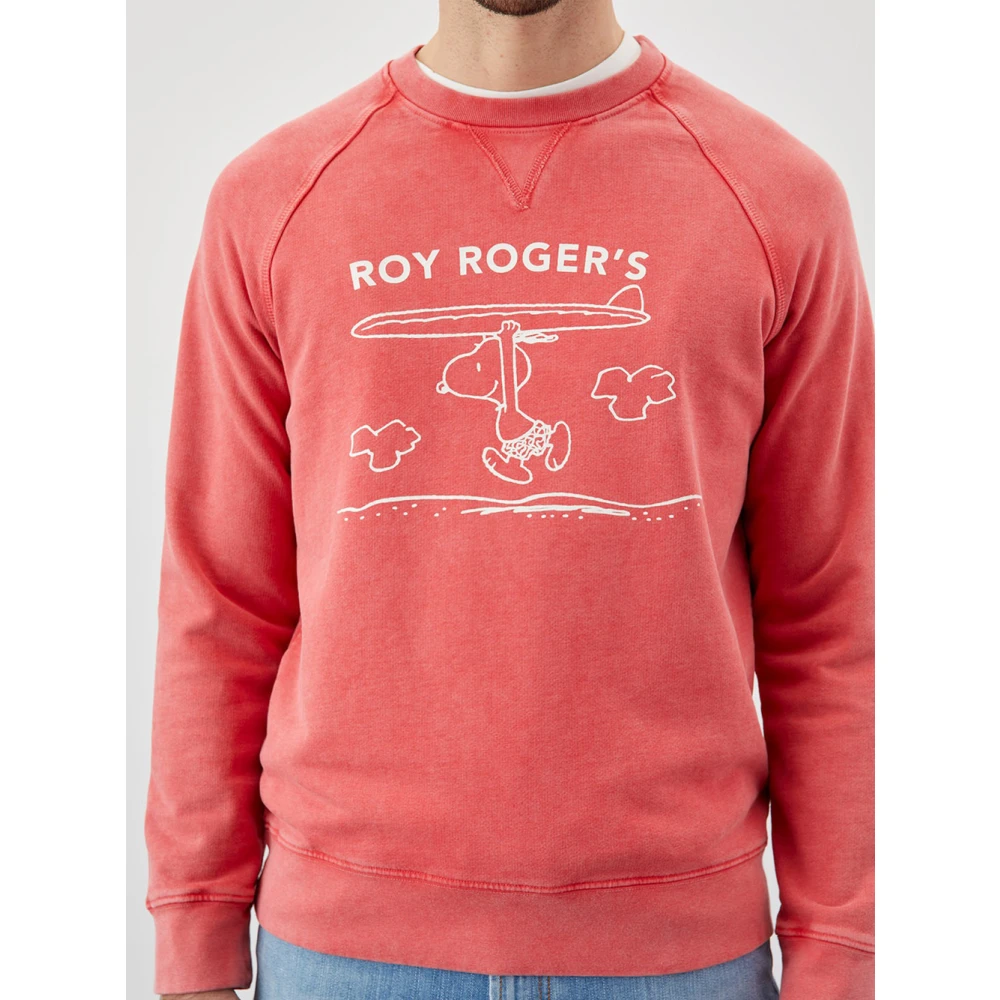 Roy Roger's Marmer Koraal Raglan Sweatshirt Red Heren