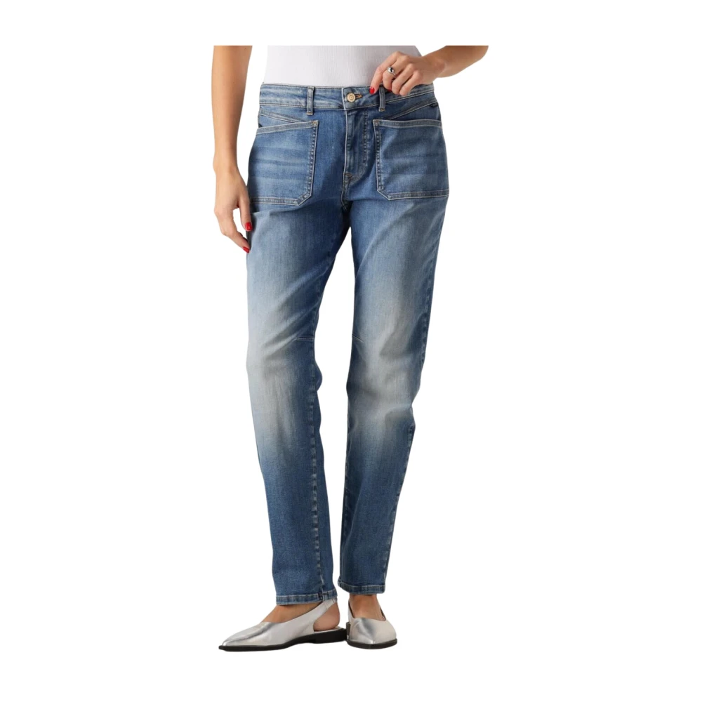 Summum Woman Zachte Tapered Jeans in Lichtblauw Blue Dames