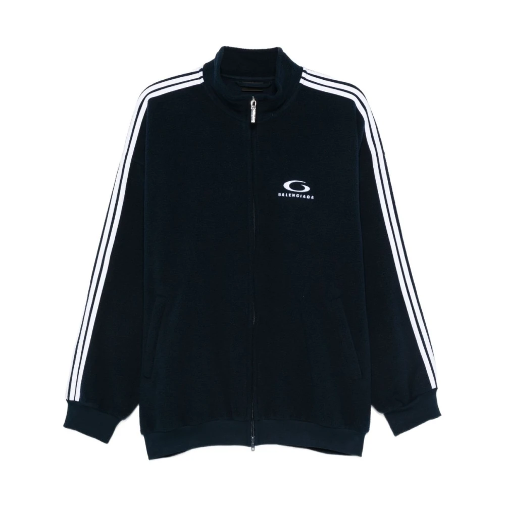Balenciaga Loop Sports Icon Sweatshirt - Male - Zip-Throughs - Blue - M - Sweatshirts & Hoodies