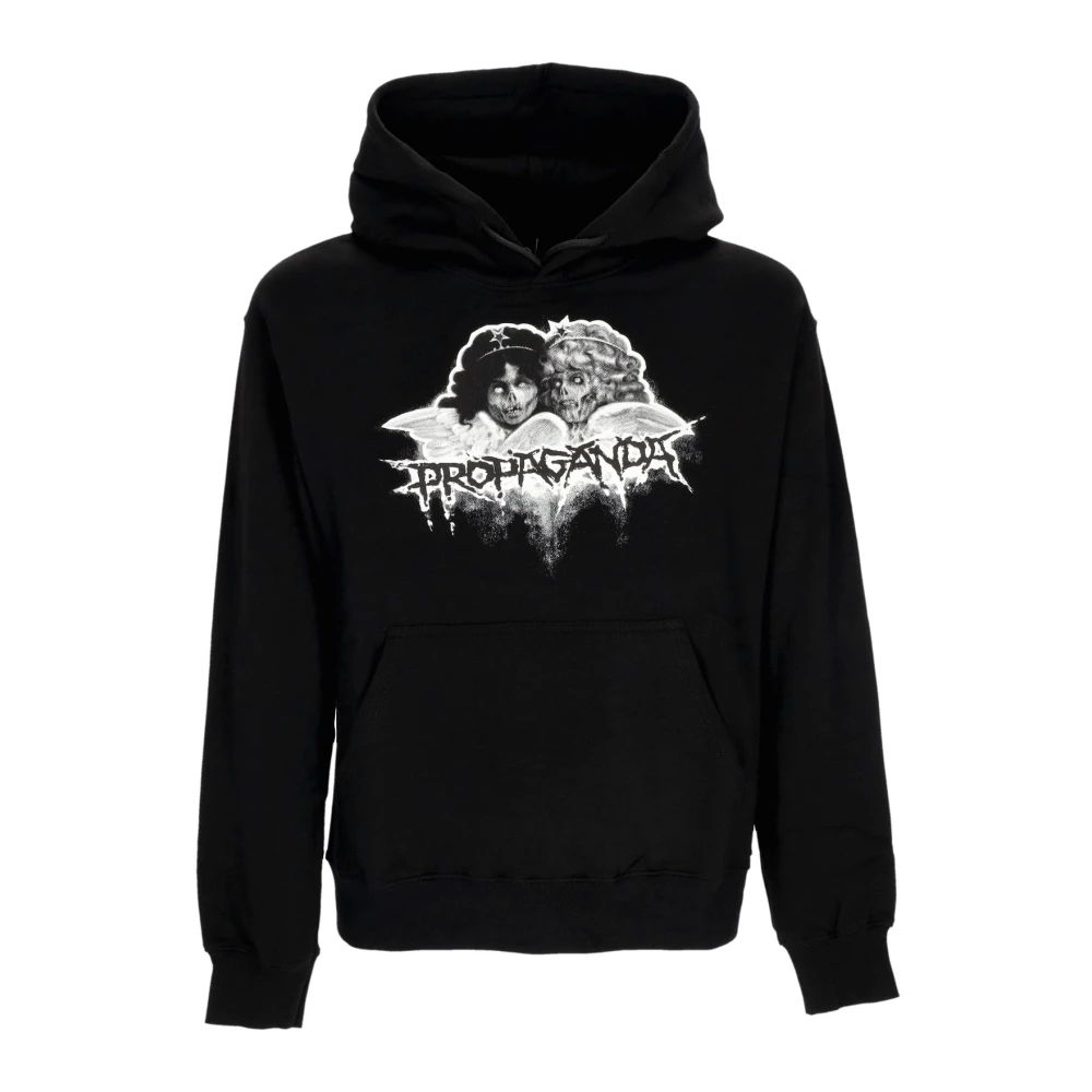 Propaganda Zwarte Hoodie met Kangoeroezak Black Heren