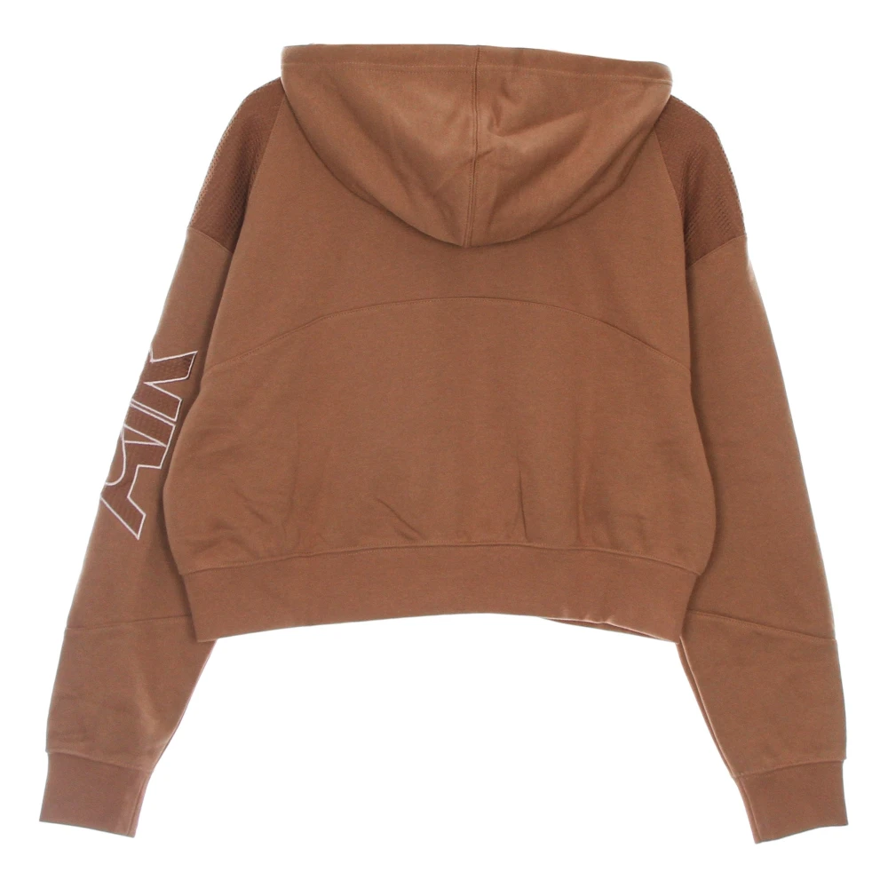 Nike Oversized Lightweight Zip Hoodie Brown Heren