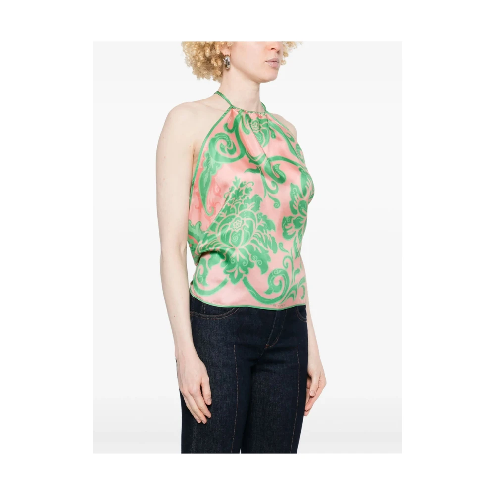 ETRO Flamingo Pink Halterneck Scarf Multicolor Dames