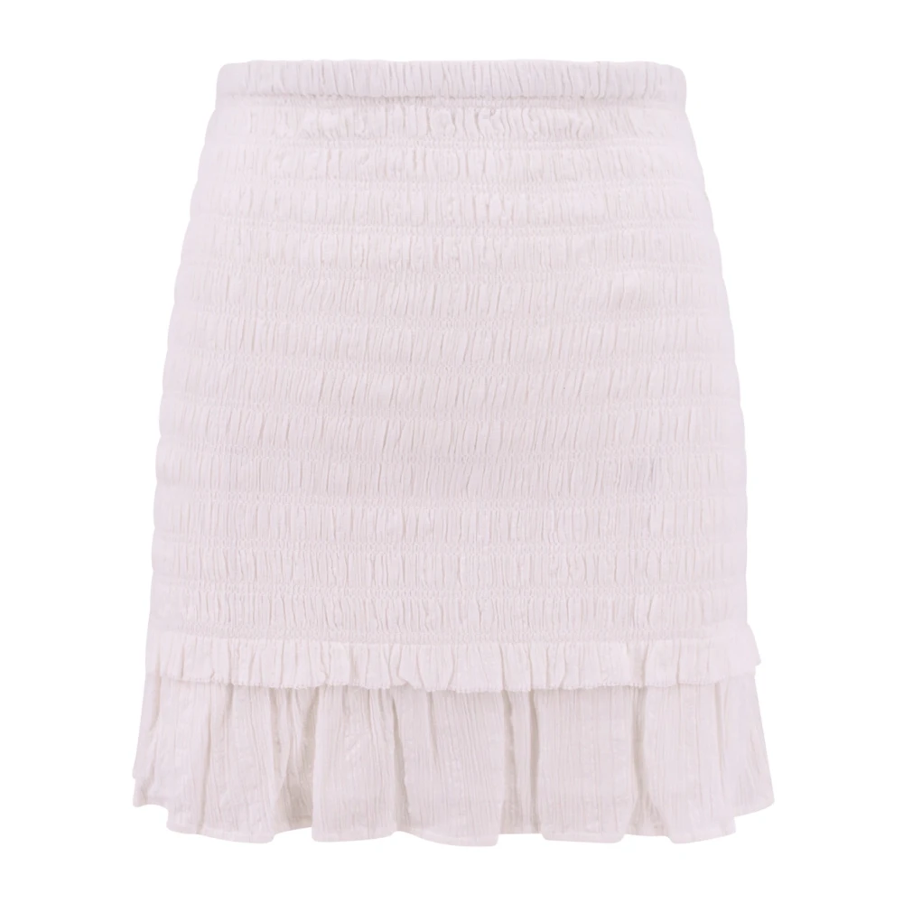 Isabel marant Witte Hoge Taille Rok met Dubbele Ruche White Dames