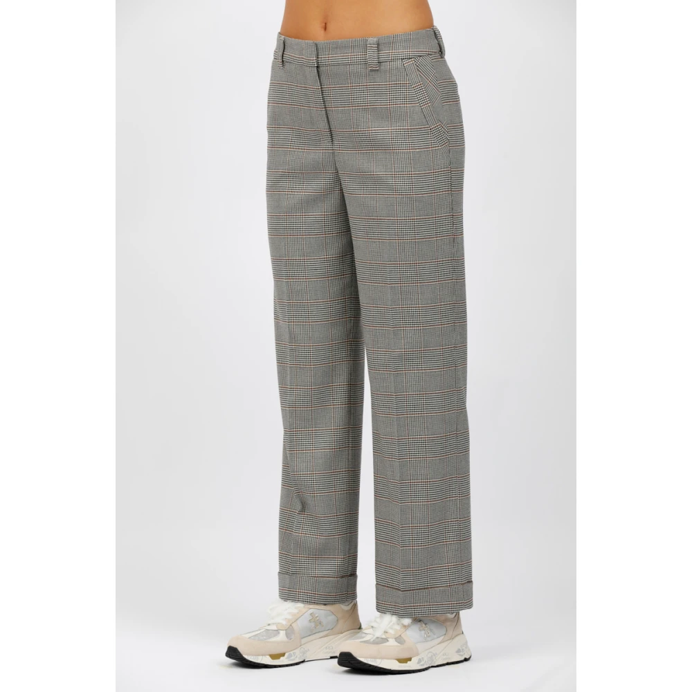 Via Masini 80 Geruite broek met omslag Gray Dames