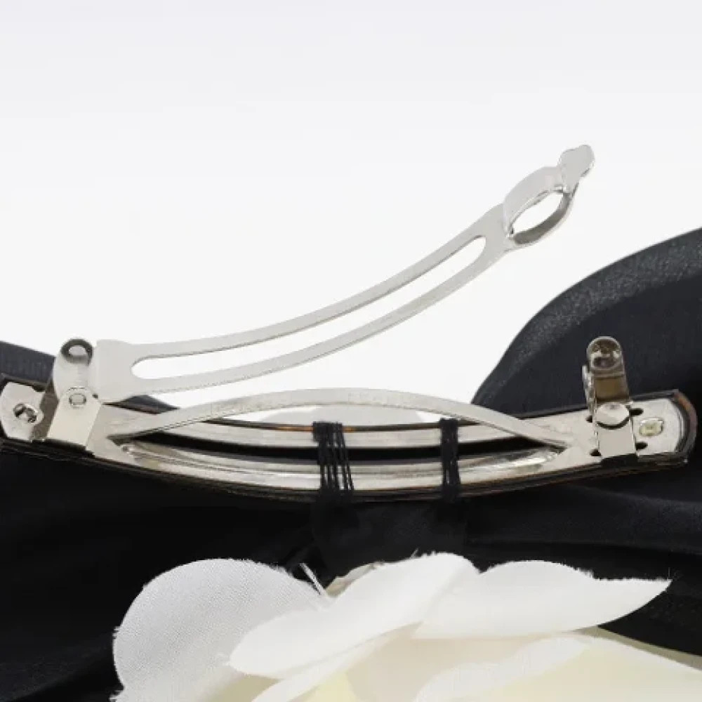 Chanel Vintage Pre-owned Cotton hair-accessories Black Dames