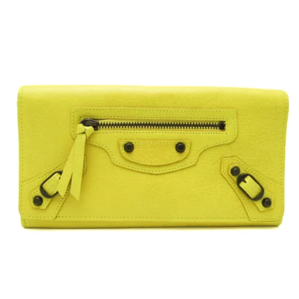 Balenciaga Vintage Pre-owned Leather wallets Yellow Dames