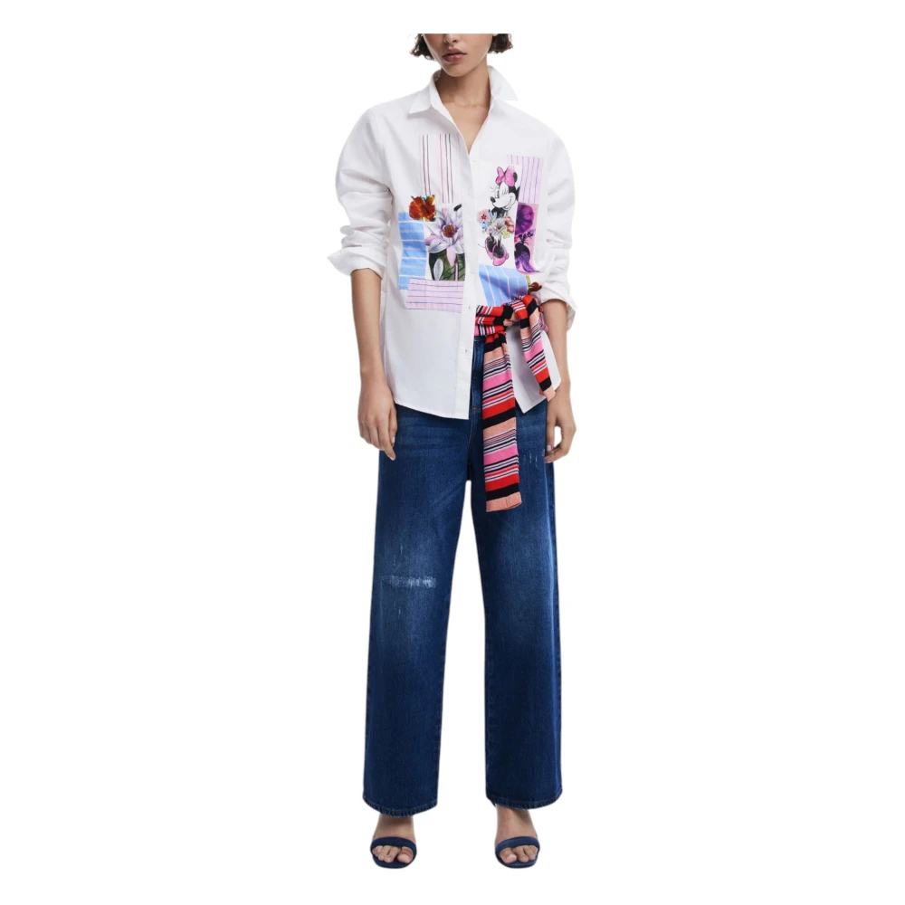 Desigual Lange Mouw Damesoverhemd Lente Zomer Collectie White Dames
