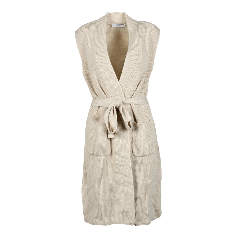 Max Mara Vrijetijds Vest van Zuivere Wol Beige Dames