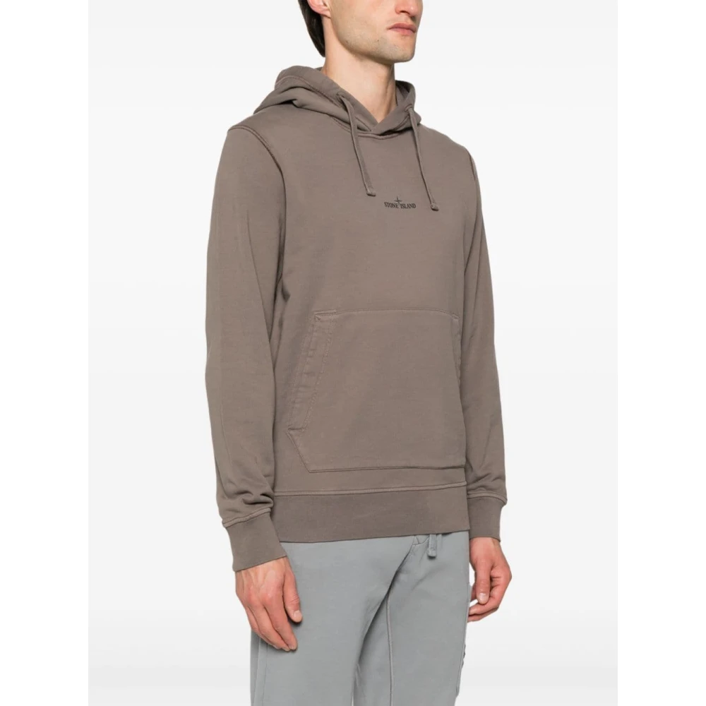 Stone Island Hoodies in zwart Felpa V0075 Brown Heren