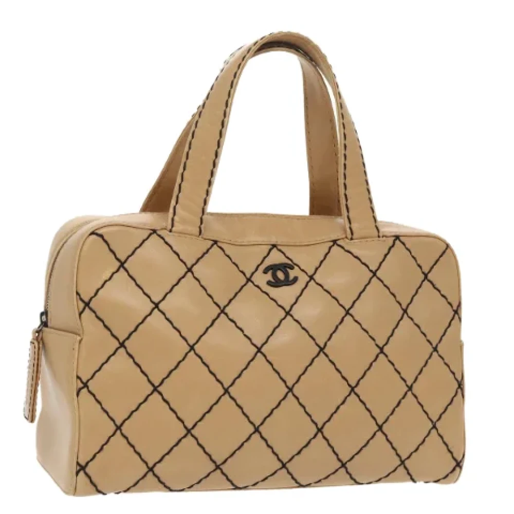 Chanel Vintage Pre-owned Leather handbags Beige Dames