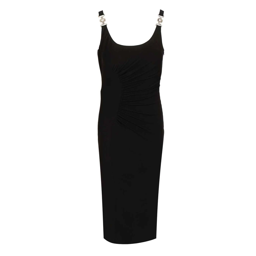 Versace Black Stretch Crêpe Jersey Midi Dress - Female - Midi Dresses - L - Dresses