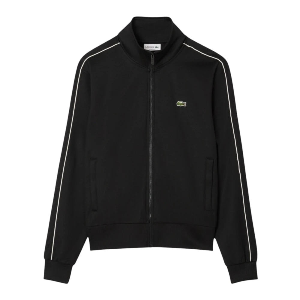 Lacoste Men's Black Zip-Throughs, M, Paris Piqué Zip Front Track Jacket