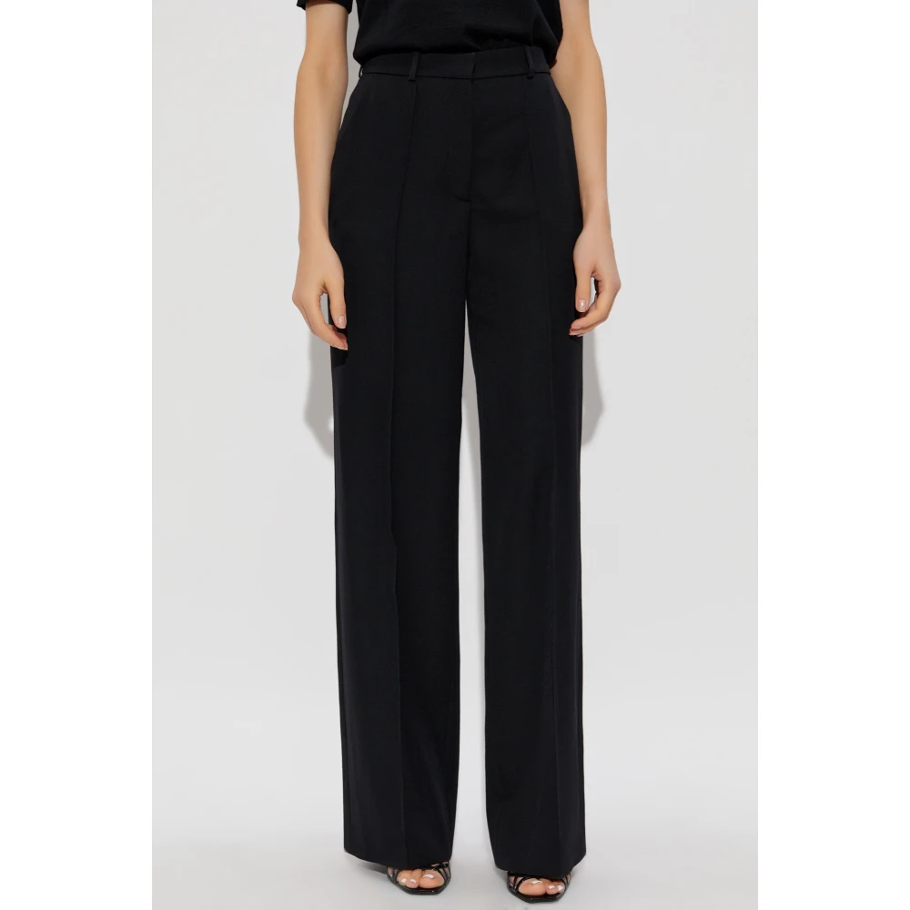 Balmain Wollen kreukelbroek Black Dames