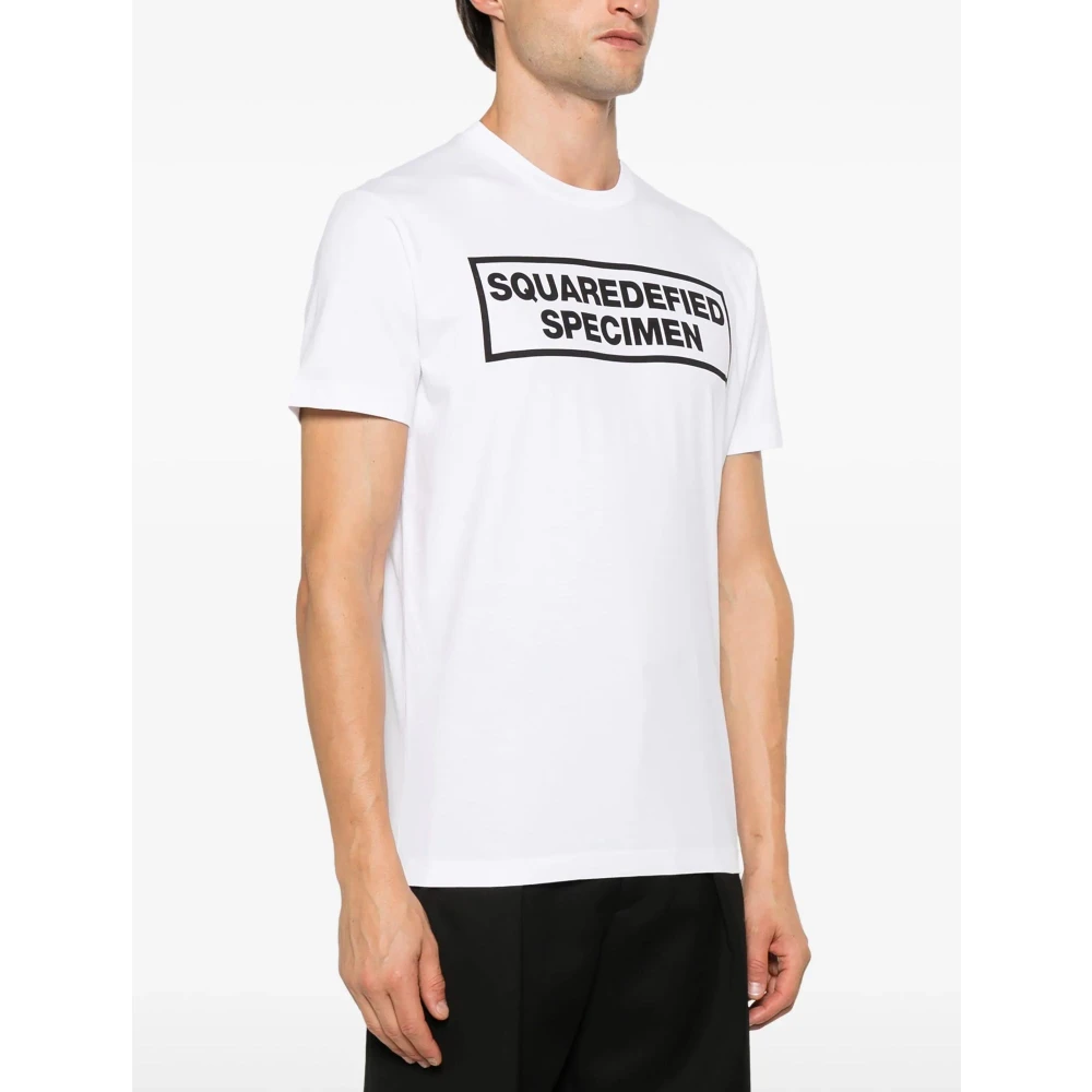 Dsquared2 Grafische Print Ronde Hals T-shirt White Heren