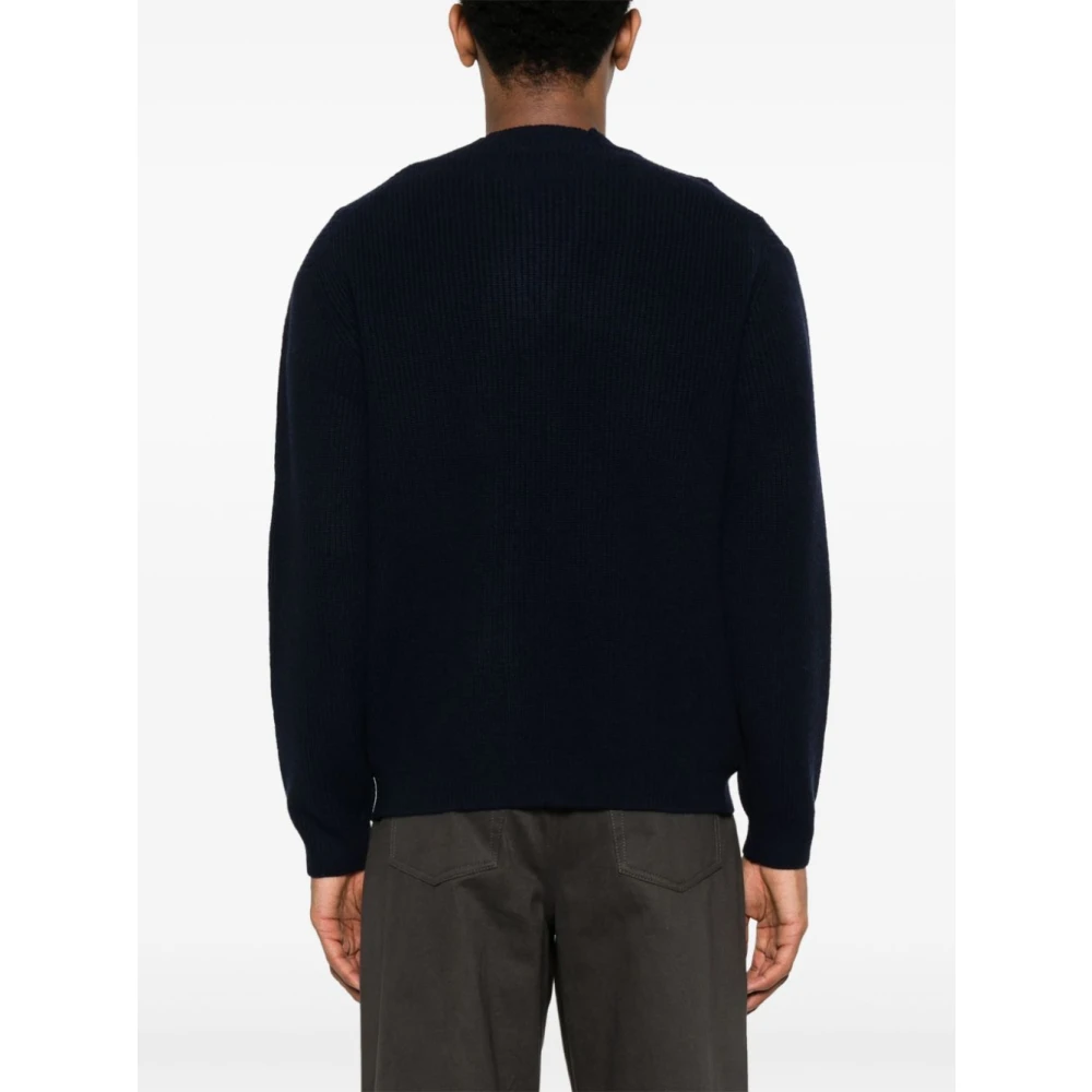 Maison Kitsuné Blauwe Trui met Vos Motief Blue Heren