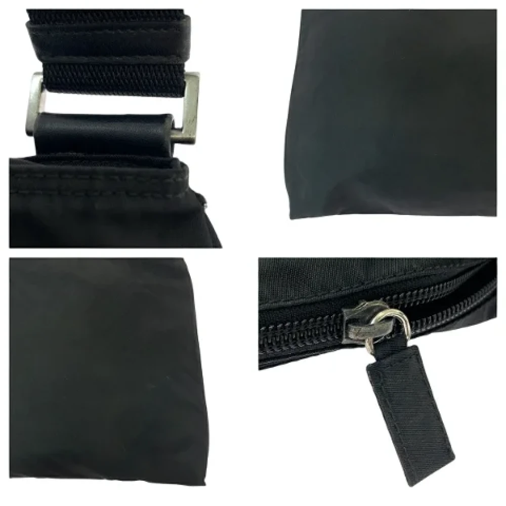 Prada Vintage Pre-owned Canvas crossbody-bags Black Heren