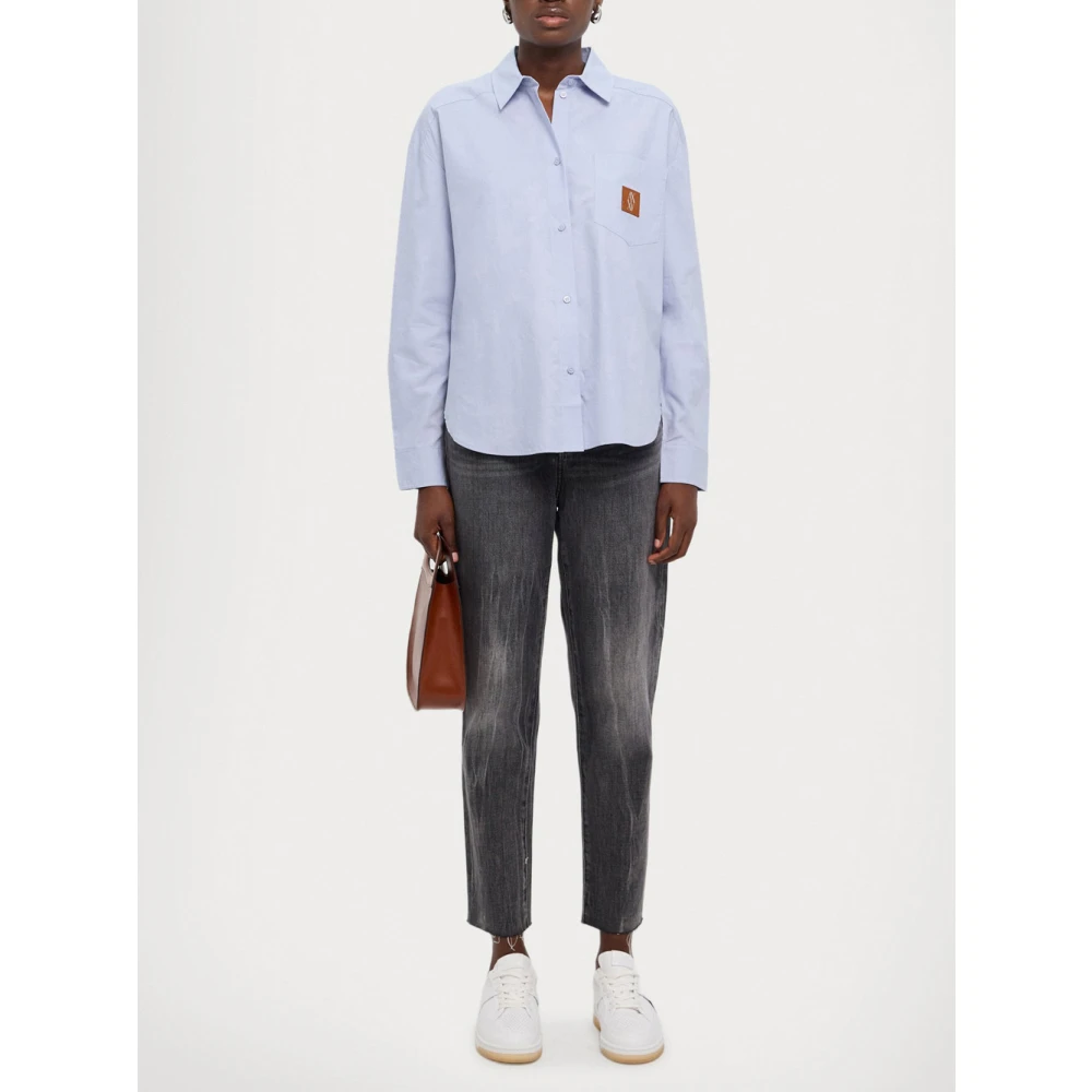Emporio Armani Lichtblauw College Stijl Shirt Blue Dames