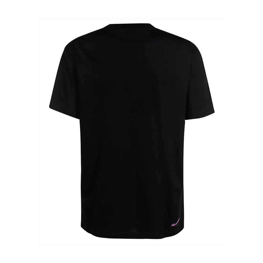 Karl Lagerfeld Biologisch katoenen T-shirt met korte mouwen en speels tasontwerp Black Dames
