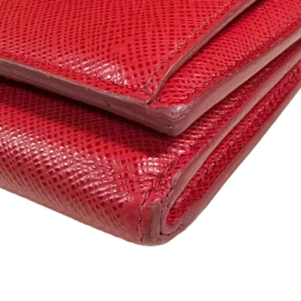 Prada Vintage Pre-owned Leather wallets Red Dames