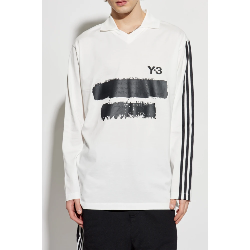 Y-3 Lange mouw T-shirt White Heren