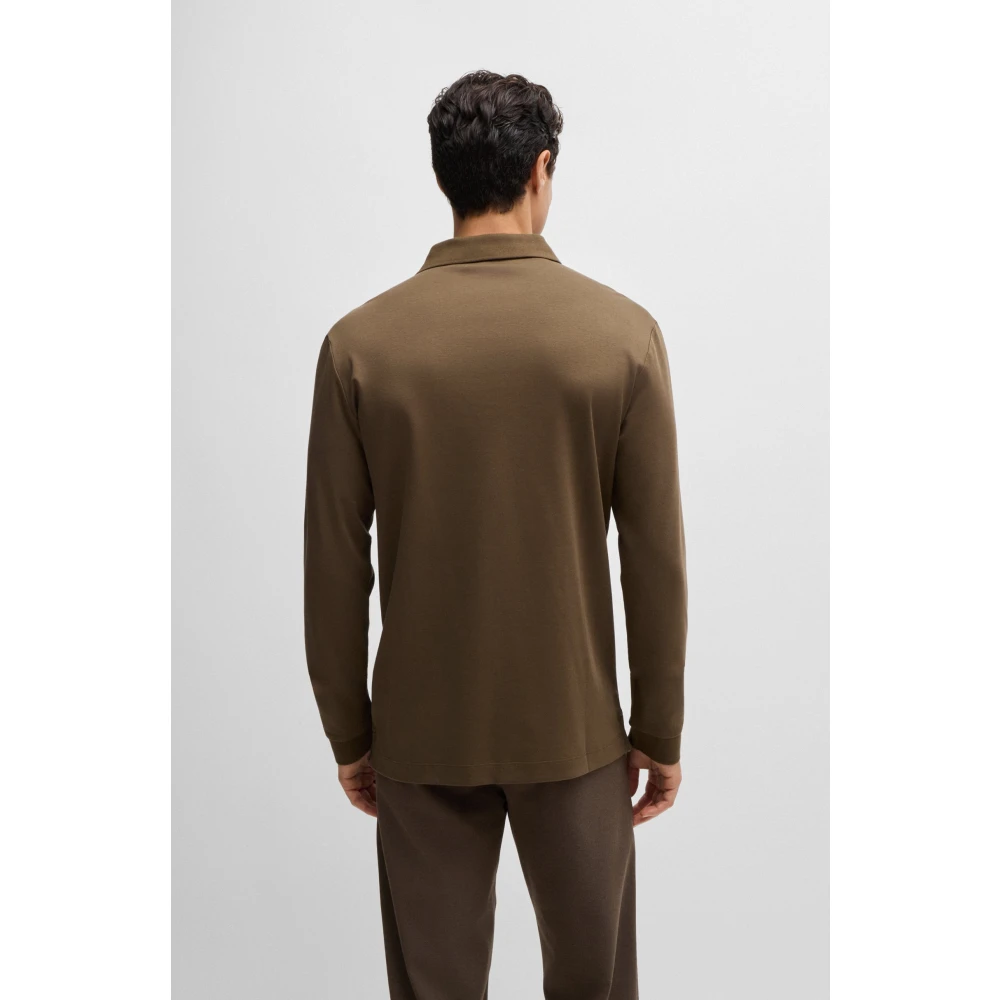 Hugo Boss Lange Mouw Polo Shirt Green Heren