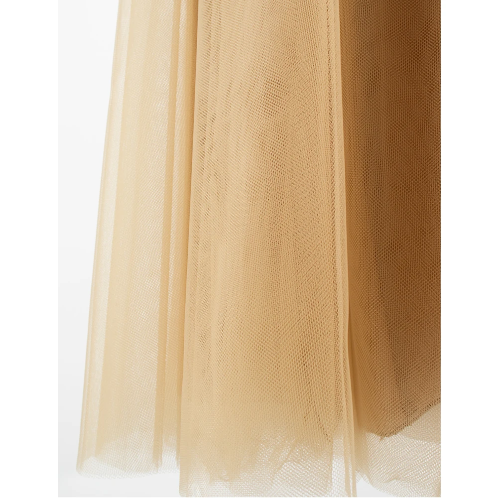 Fabiana Filippi Luxe Tule Midi Rok Brown Dames