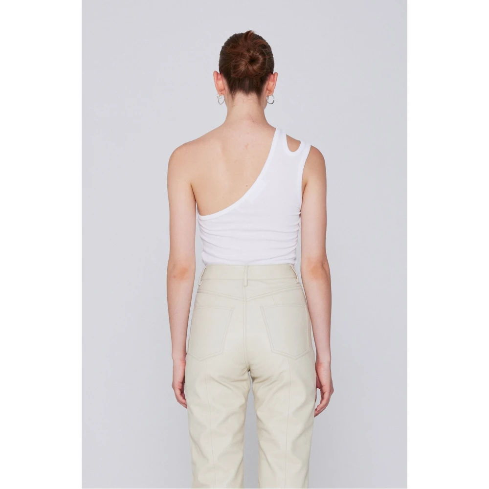 Remain Birger Christensen Asymmetrische Katoenen Top White Dames