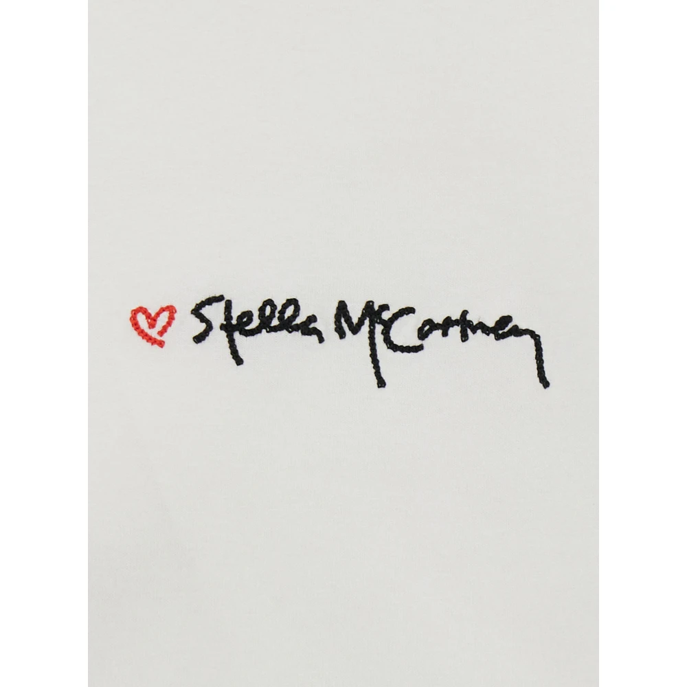 Stella Mccartney Witte T-shirt met geborduurd logo White Dames