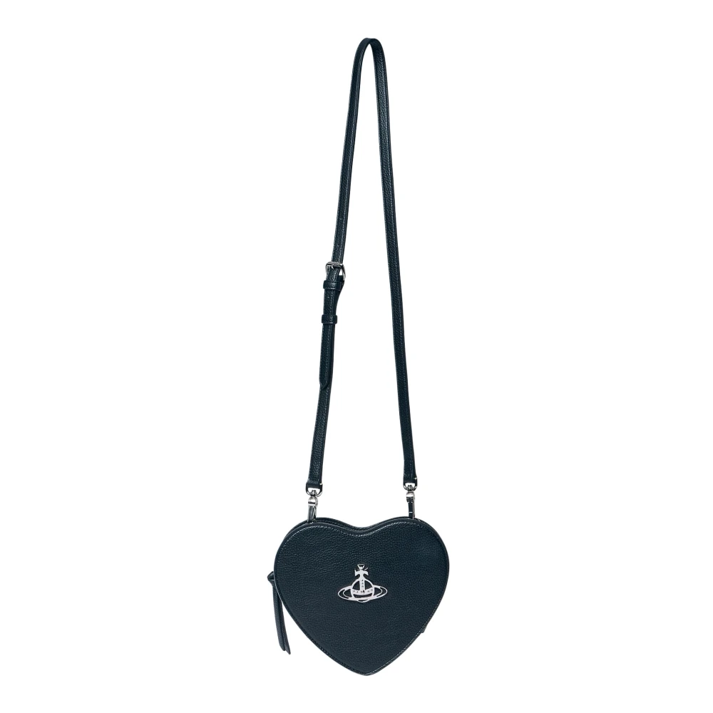 Vivienne Westwood Hart Crossbody Tas met Logo Plaque Black Dames
