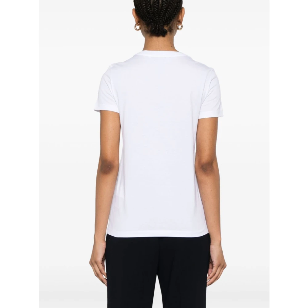 Max Mara Wit Logo Print Crew Neck T-shirts White Dames