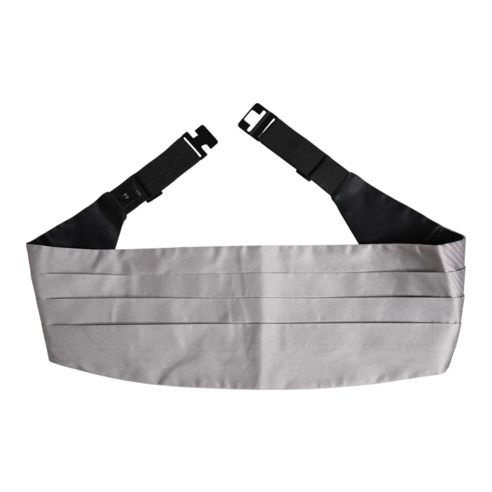 Dolce & Gabbana Men's Gray Belts, Xs, Silk Wide Waist Cummerbund