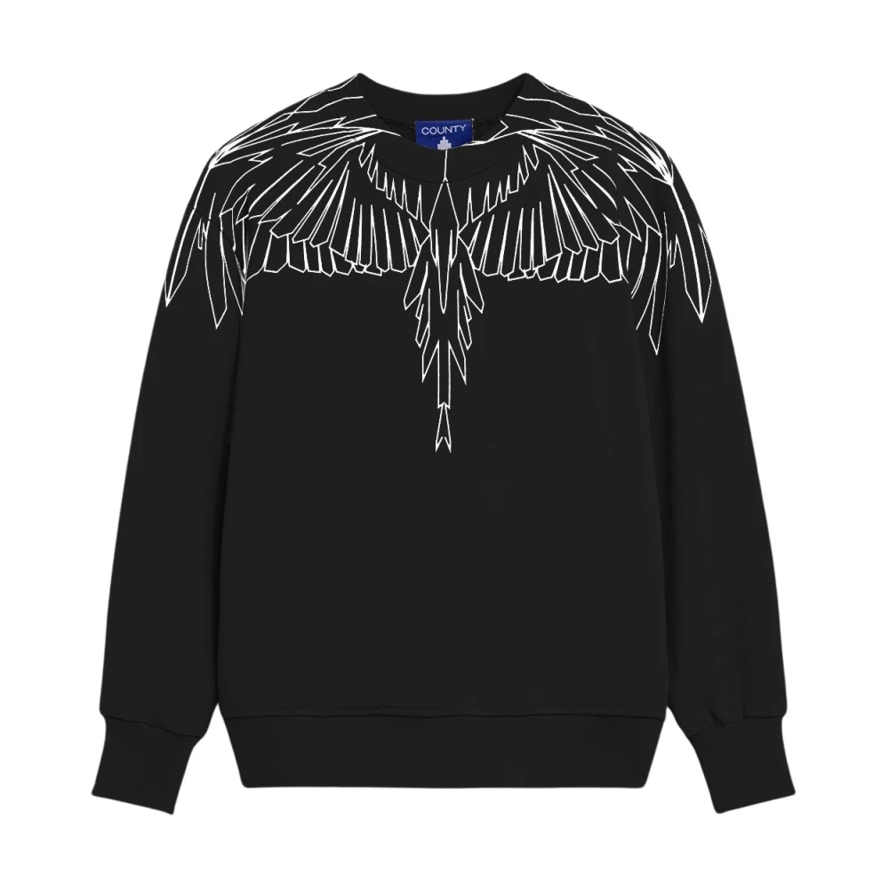 Marcelo Burlon Boys Black Kids Sweatshirts, 6 Y, Sweatshirt Cotone