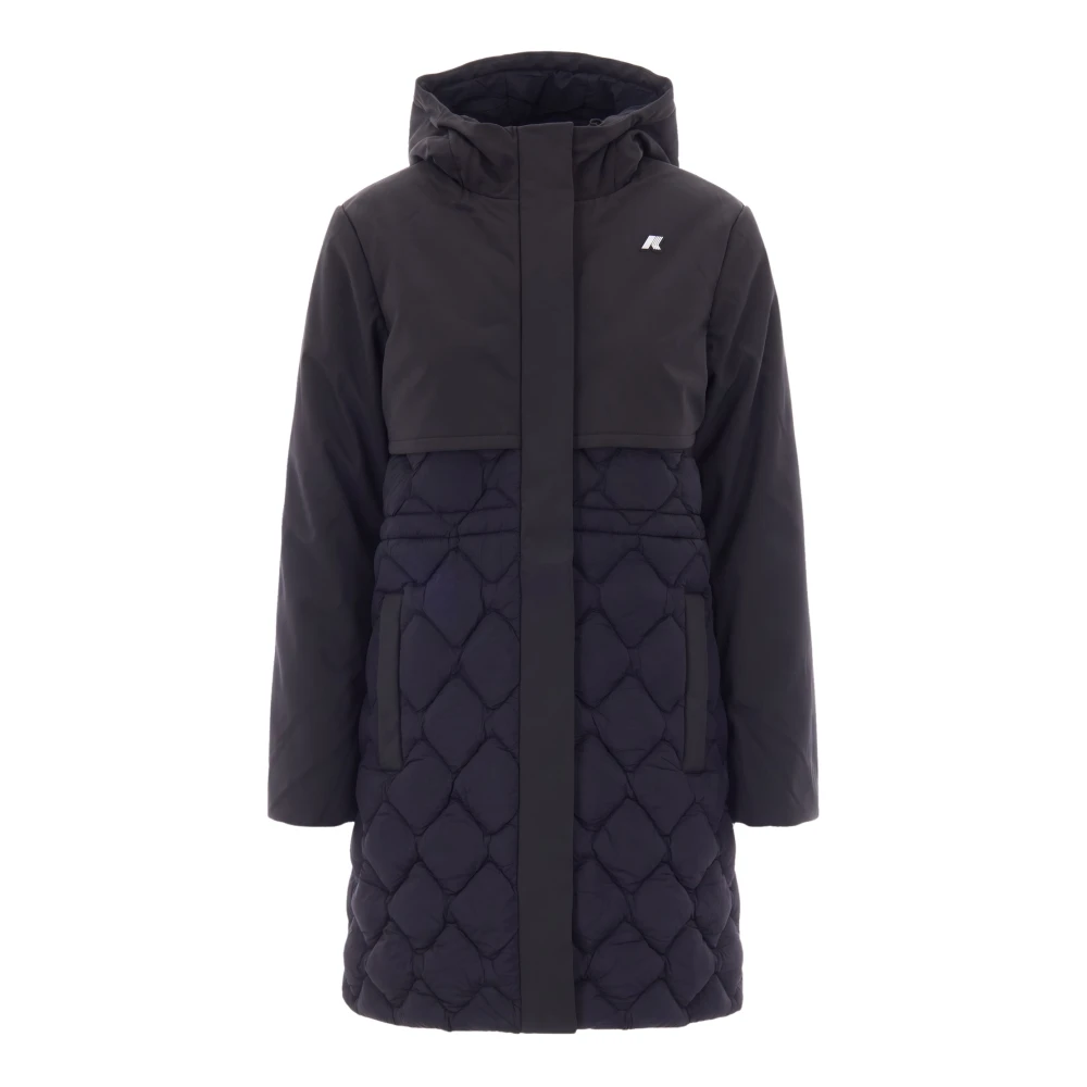 K-Way Donna Nero Cappotti, S, New,