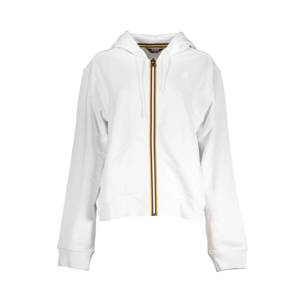 K-Way Women's White Hooded Zip Sweatshirt
