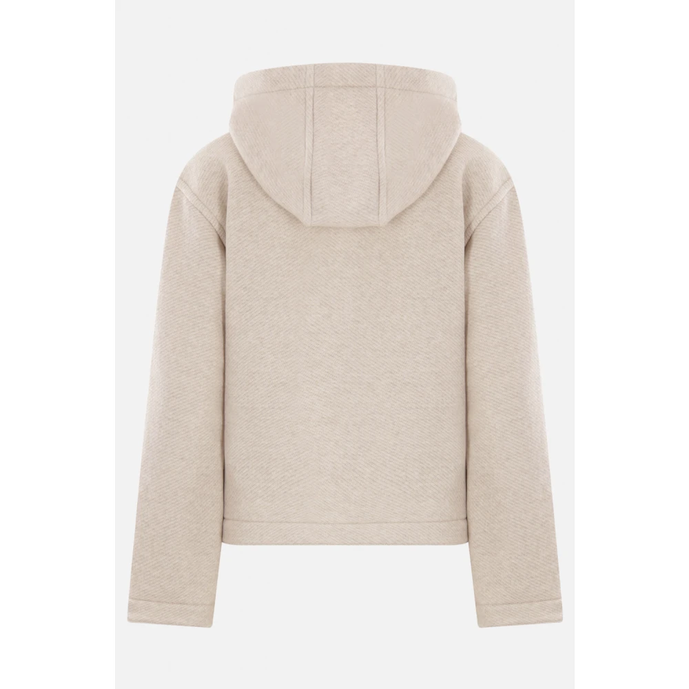 Max Mara Beige hoodie met logo borduurwerk Beige Dames