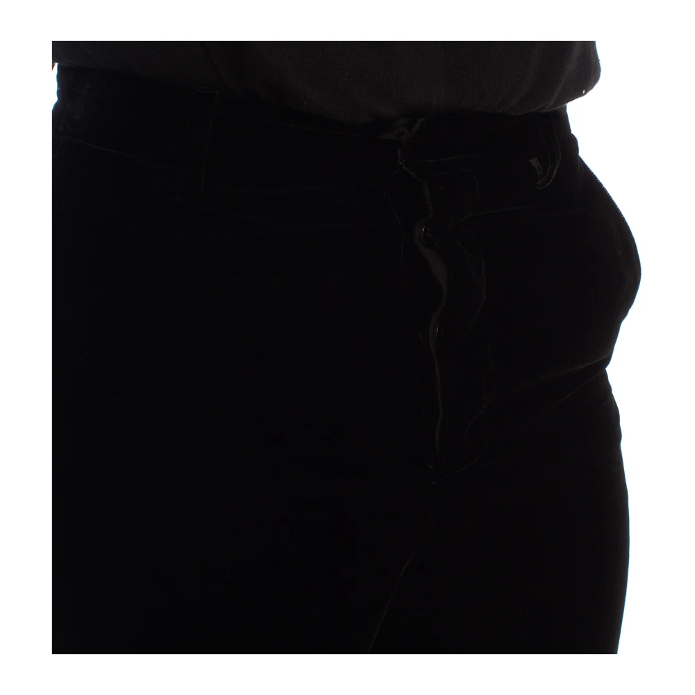 Emporio Armani Fluwelen broek met verfijnde stijl Black Heren