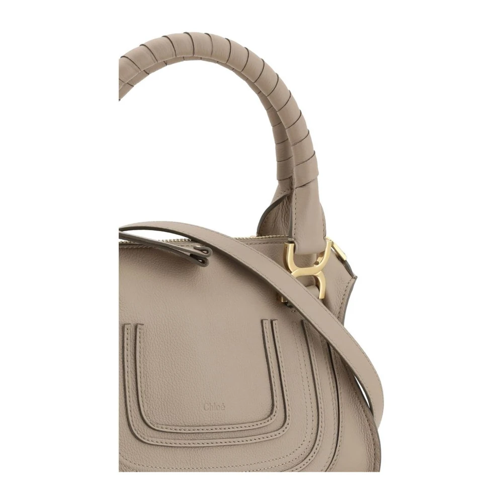 Chloé Leren Tassel Handtas met Verstelbare Band Beige Dames