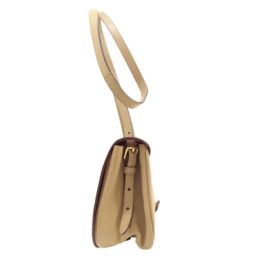 Burberry Vintage Pre-owned Leather shoulder-bags Beige Dames