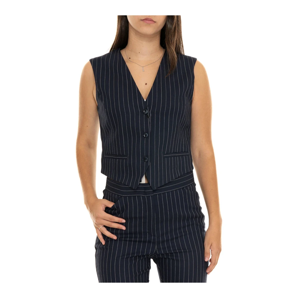 Pennyblack Fantasia Gessata Amadeus Vest Blue Dames