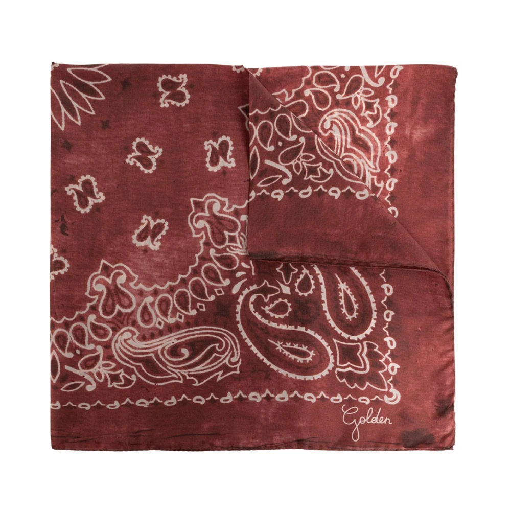Golden Goose Mannelijk Rood Accessoires Heren, One Size, Zijden Sjaal