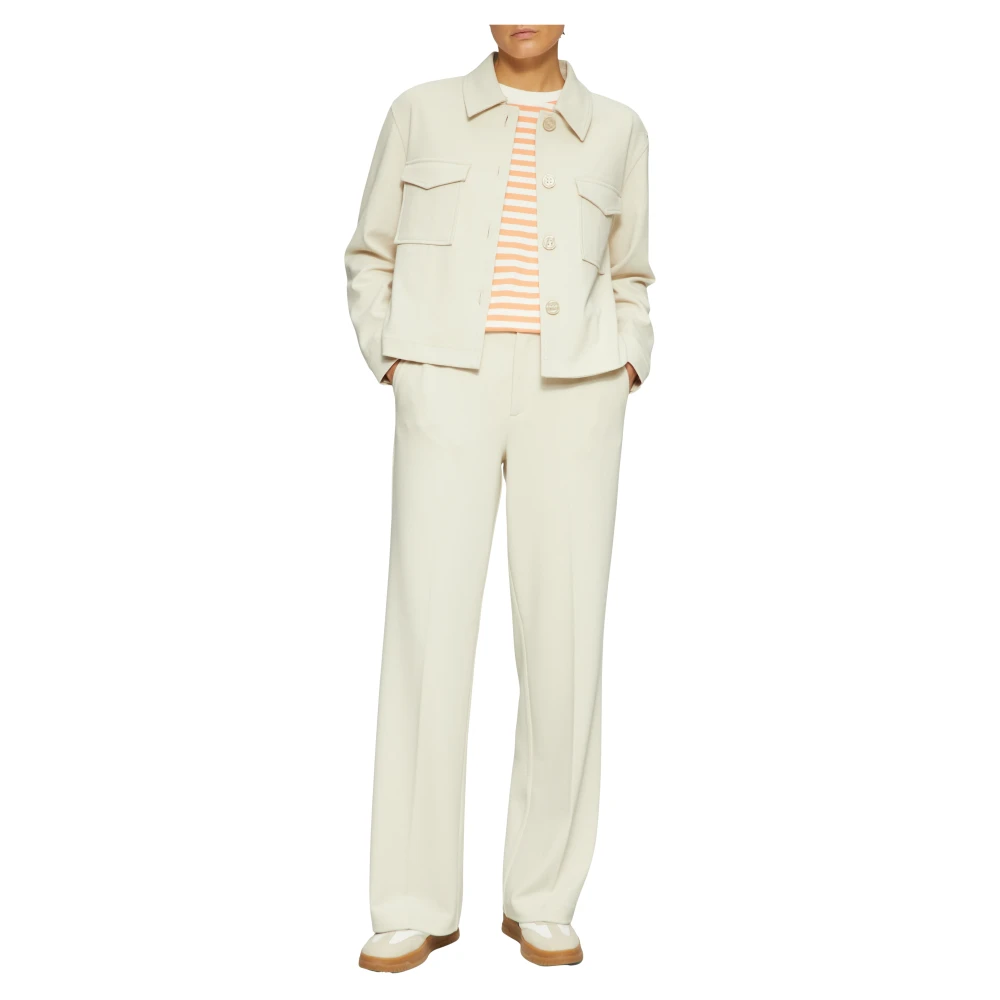 s.Oliver Relaxed Fit Gestreepte Jersey Jas Beige Dames